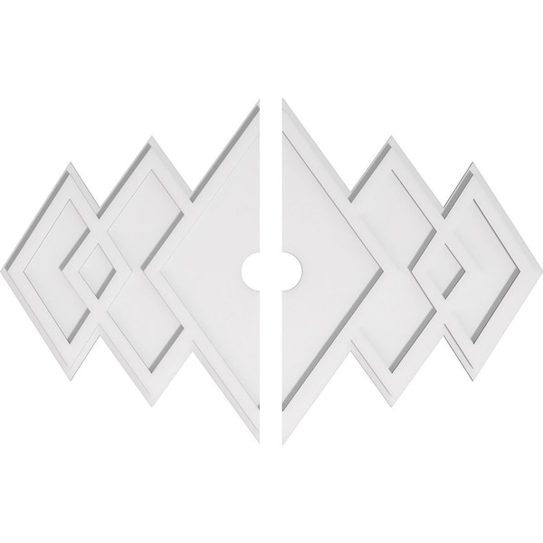 Ekena Millwork Zoe Architectural Grade PVC Ceiling Medallion, 40"W x 26 5/8"H x 3"ID x 12 1/2"C x 1"P, Two-Piece CMP40X26ZE2-03000 - main